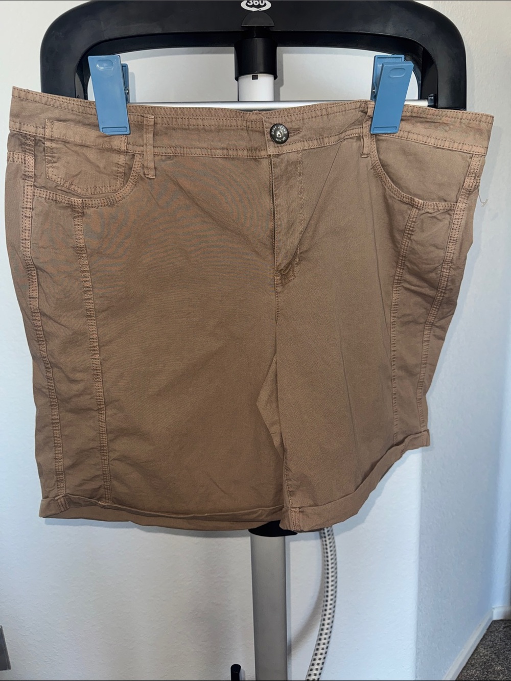 DKNY Tan Cotton Blend Shorts